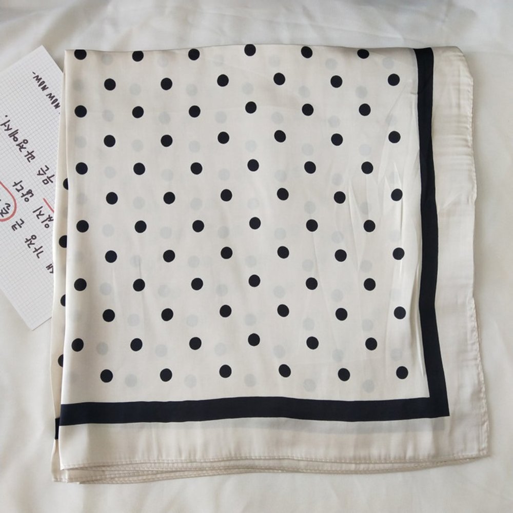 Polka Dot Silky Scarf - Picture 5 of 5